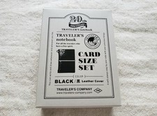 TRC Travelers Company 20th Anniversary Card Size Notebook Set in Black Leather