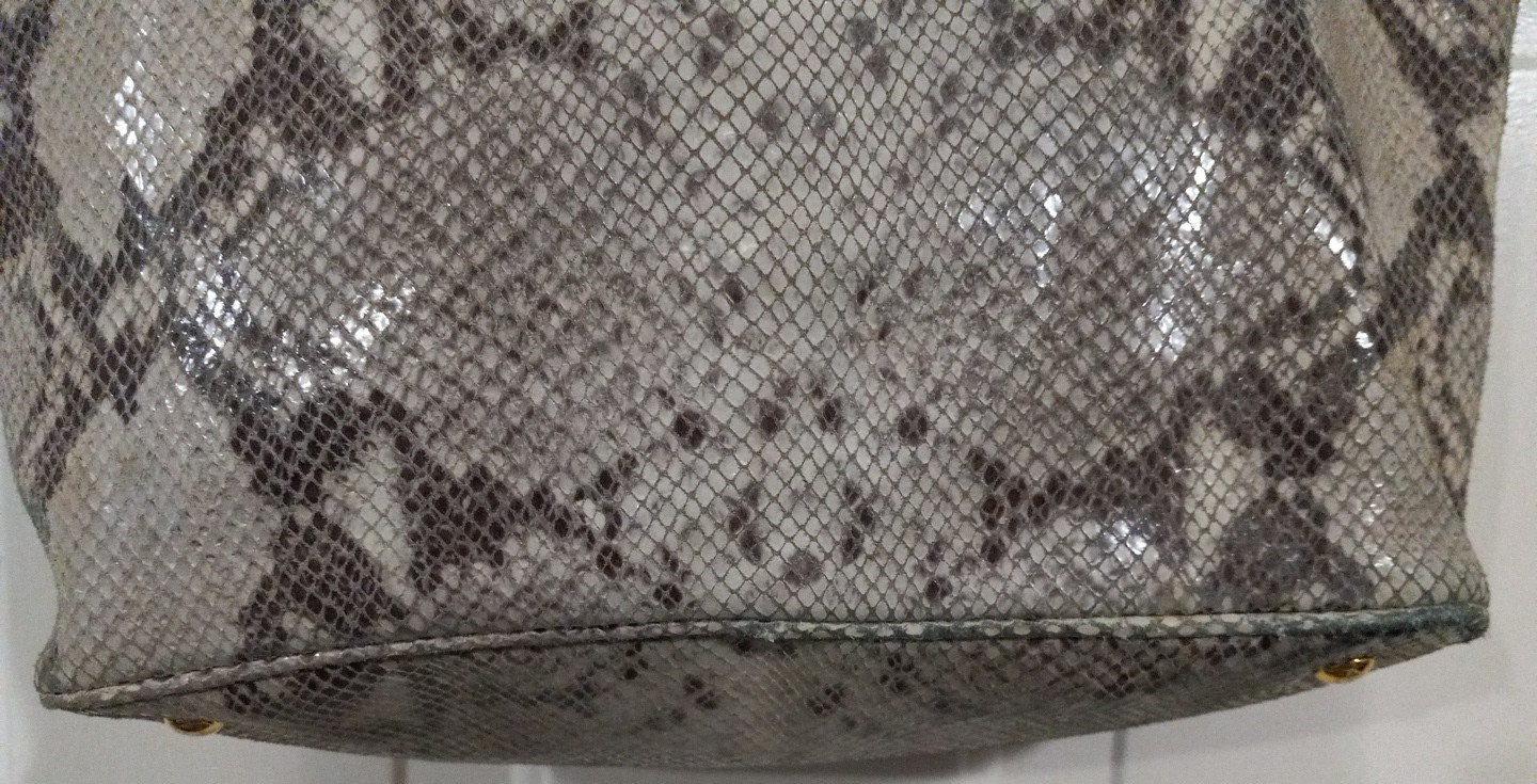 Michael Kors Beige Leather Python Print Shoulder … - image 7