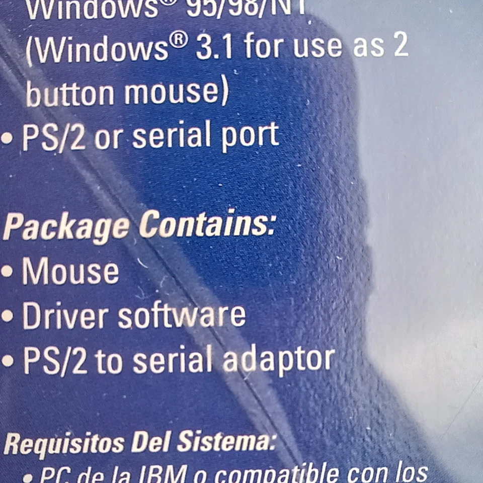 GE Web Mouse Clear Ergonomic 800 DPI Track Ball Mouse New Sealed PS2/Serial - Image 3 of 4