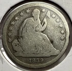 1839 Seated Liberty Dime Silver 10C US Coin Early Date - VG