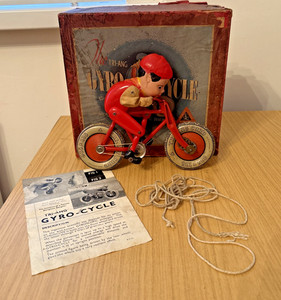 ZK16: Antique Tri-ang Tinplate Gyro Cycle - Original Box