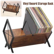 Vinyl Record Storage Rack Wooden Metal Desktop Storage Rack