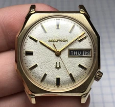 Vintage 1971 Bulova Accutron 2182 Octagonal Day Date Tuning Fork Men's Watch