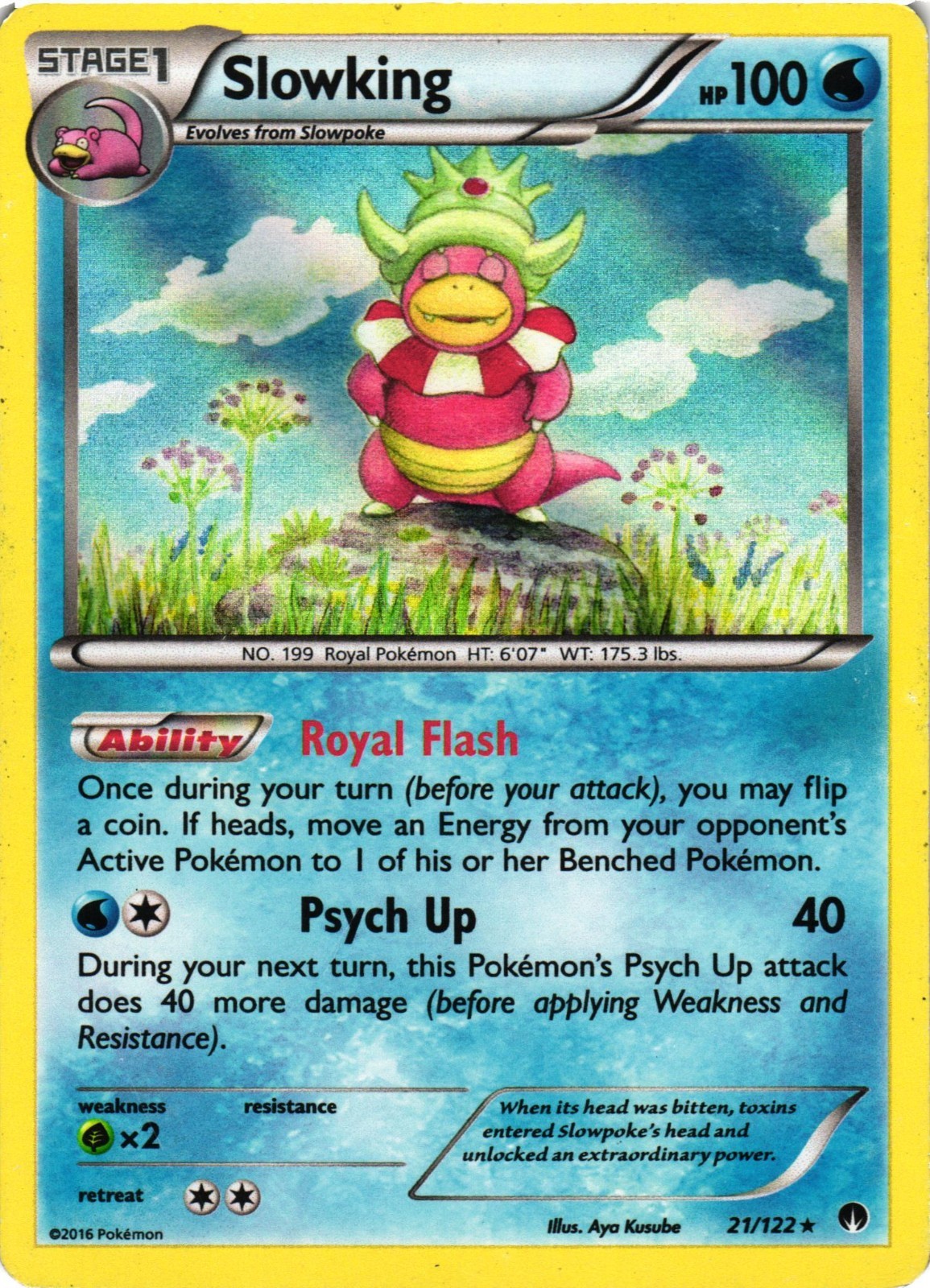 Pokermon TCG Slowking 21/122 XY BREAKpoint Holo DMG