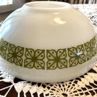 Vtg Pyrex 4-qt. Autumn Floral Green Verde Cinderella Mixing Bowl #444 @1