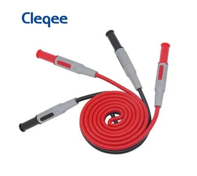 Cleqee P1032 2er Set 4mm Bananenstecker Messkabel doppelseitig Kupfer 1000V 15A