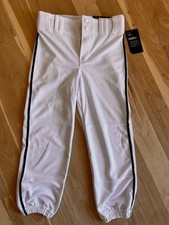 Champro White Baseball Pant Youth Medium White Navy Pipe NEW NWT Classic Cut