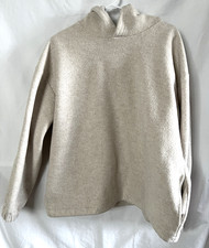 Zara Hoodie Womens Sz Med Ivory Fleece Stylish Casual Cozy Pullover