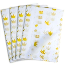 100 Sheets White with Gold Tissue Paper Bulk20" x 14"Gold Design Tissue Paper...