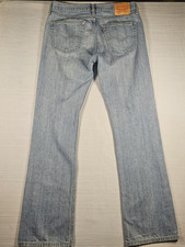 Jeans Levis 527 uomo 34x34 blu bootcut vita bassa lavaggio leggero cowboy western