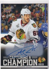 25/26 UD CHICAGO BLACKHAWKS CENTENNIAL ANDREW SHAW CHAMPION AUTOGRAPH AUTO #18