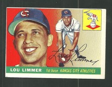 1955 Topps # 54 Lou Limmer Baseball Card Kansas City Athletics 1st Base