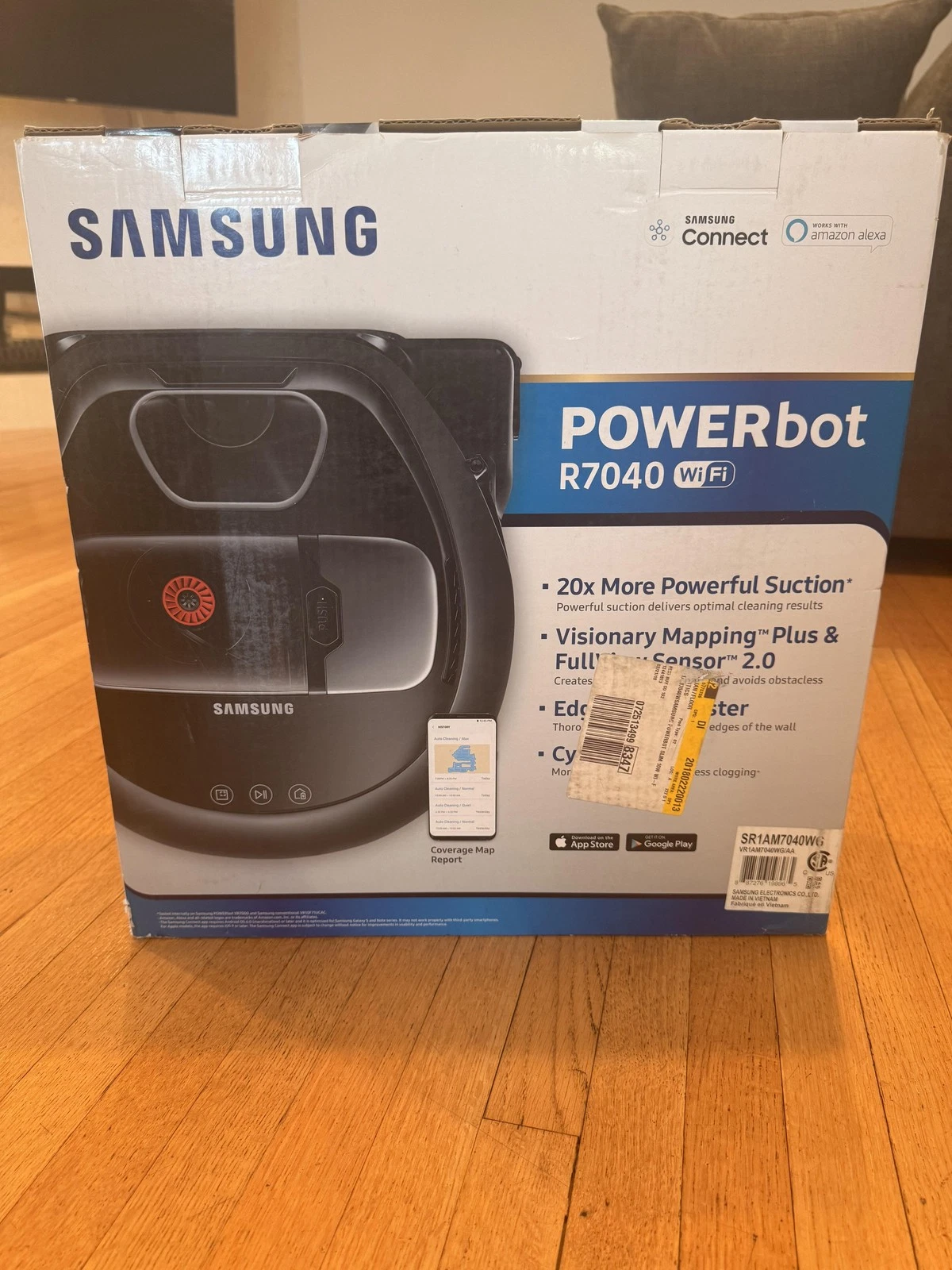 Samsung POWERbot R7040 WiFi Robotic Vacuum Black W Dock Charger NO REMOTE