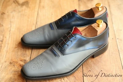 Oliver Sweeney Marmora Chaussures Oxford Cuir Gris Bleu Homme UK 9 US 10 EU 43 - Photo 1/4