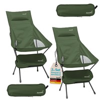 Skandika Campingstuhl Solvig Klappstuhl Faltbar Bis 120 Kg Mesh GrüN 2Er-Set Neu