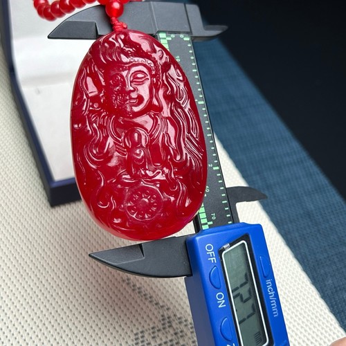 Ciondolo e collane amuleto giadeite giada rosso ghiaccio naturale certificato - Foto 7 di 9