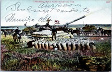 Houston, Texas - Tarjeta postal de escena de granja trilladora de arroz