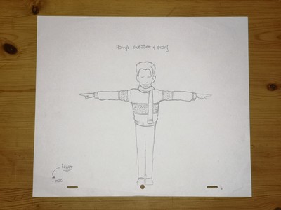 Original Production Art Drawing Cel The Happy Elf 2005 Animated Harry Connick Jr