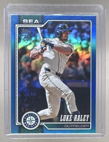 Luke Raley 2026 Topps Series 1 #142 Blue Rainbow Foil /150