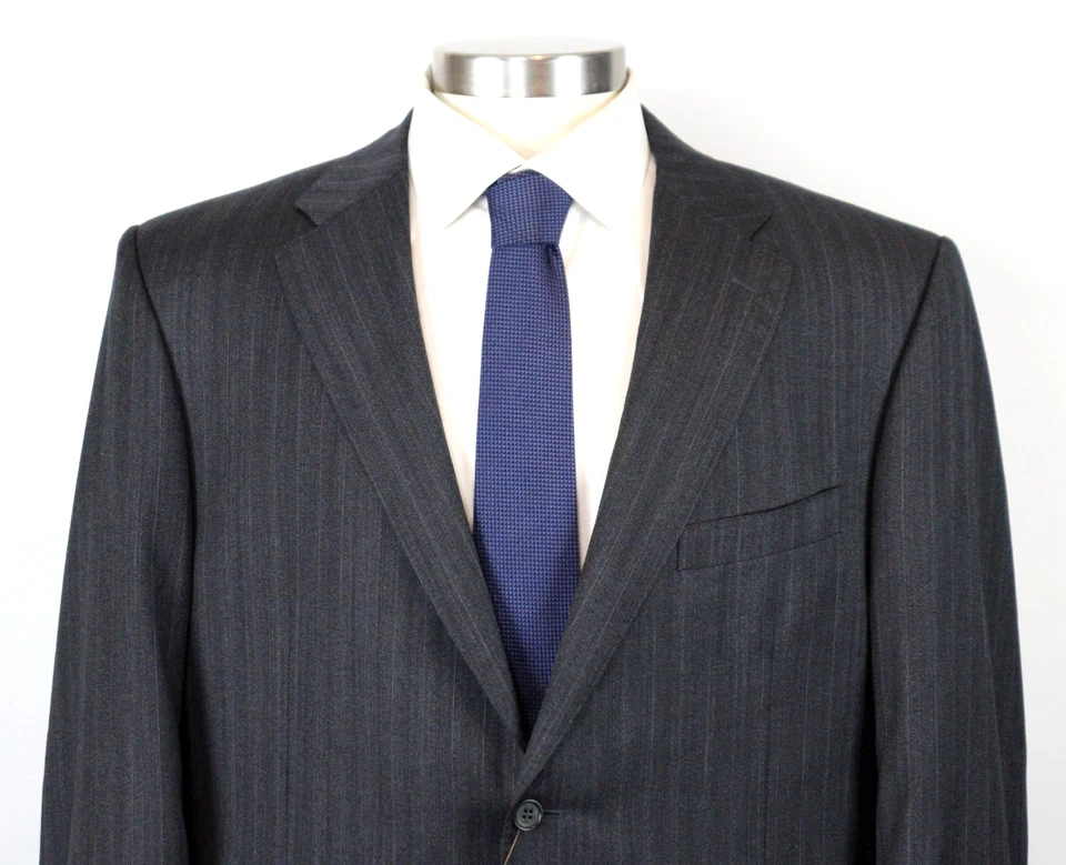 Chaqueta Traje Canali 48 R se adapta a 46 R (58 EU) Gris Rayas Lana Ajuste Moderno Abrigo Nuevo Foto 3 de 4