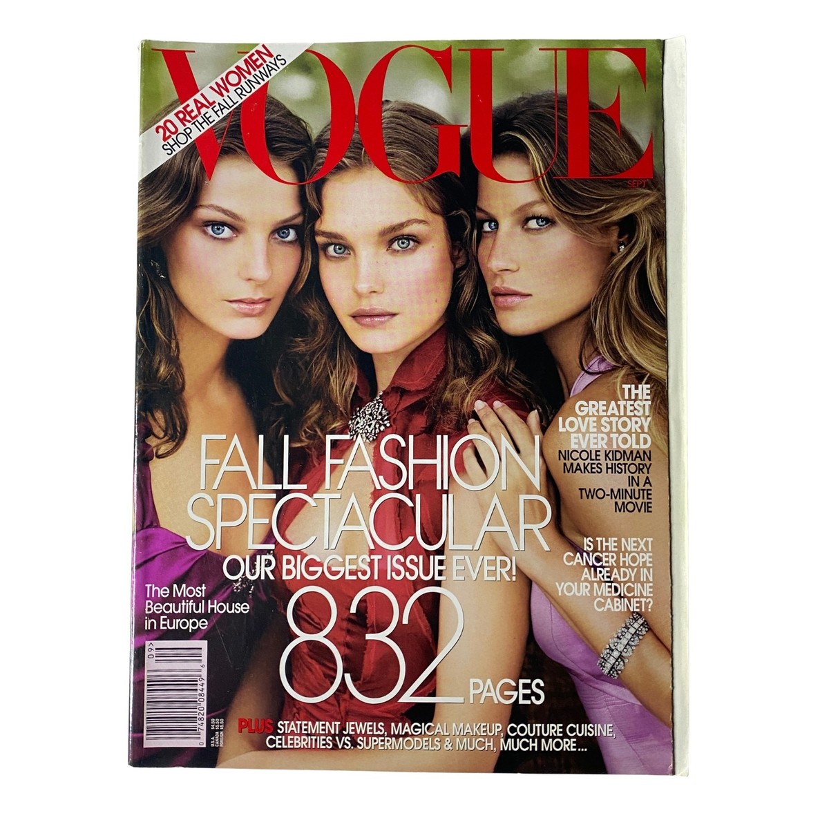 Vogue Magazine September 2004 Daria Werbowy, Natalia Vodianova No Label VG