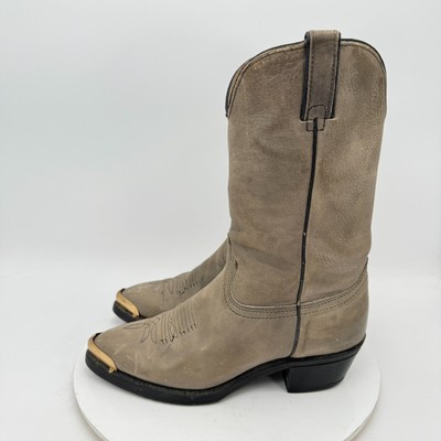 Durango Men Size 9D 21775 Light Grey Leather Pointed Toe Pull On Western Boot