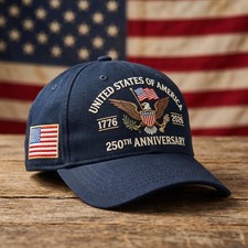 USA 250th Anniversary Hat, Patriotic Eagle Embroidered Cap,America 1776 2026 Hat