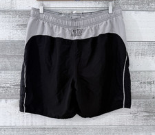 NIKE Swim Board Shorts Mesh Lined Side Pockets Black/Gray 7" Inseam Men's L