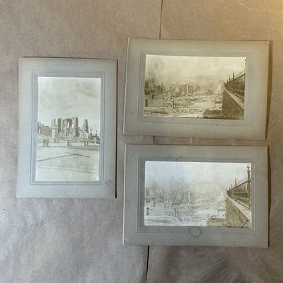 Group Of 3 Antique 1906 Original San Francisco Earthquake Photographs INV-P0930