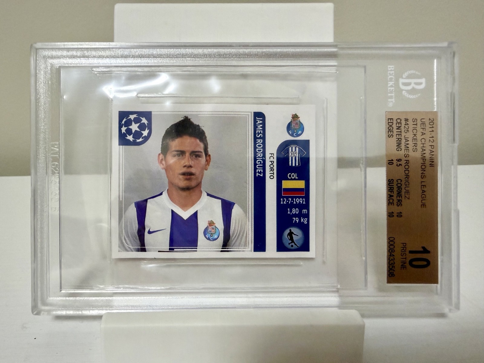2011 Panini UEFA CL James Rodriguez BGS 10 Pristine Porto