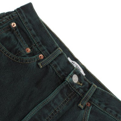 Re/Done NWT Denim Jeans Size 25 US 90s High Rise Loose in Evergreen Dipped