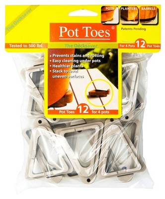 Bosmere Pot Toes Set of 12 Light Gray Plant Risers for Healthy Plants and Pro...