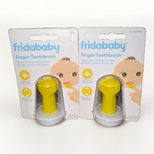2 Pack: Frida Baby Double Sided Finger Toothbrush Manual Yellow 3 Months