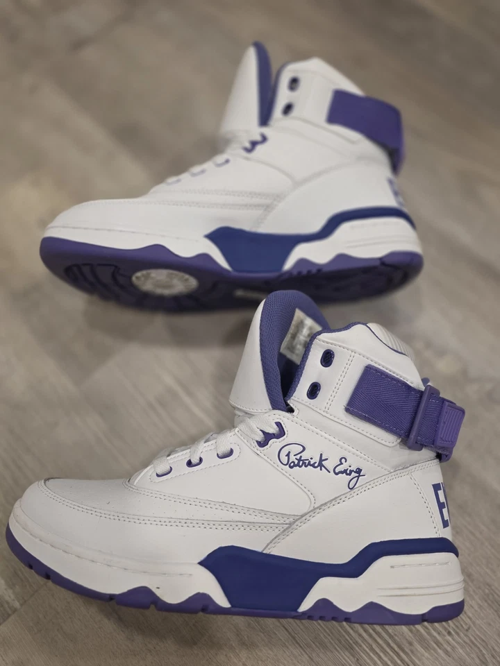 Ewing 33 Hi White 紫色男式 9.5 – Patrick Ewing 复古篮球鞋 — 第 2/4 张图片