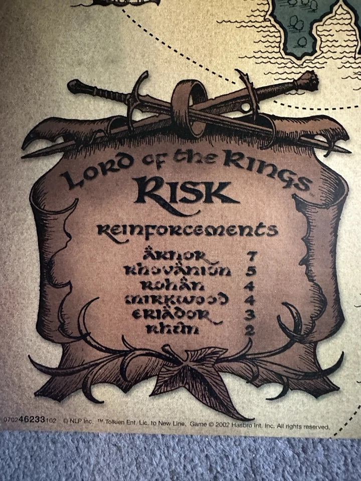 The Lord Of The Rings Risk, Instructions & All Pieces Included, Parker Brothers - Image 3 of 4