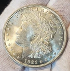 * 1921  * BU MS+ BLAZING WHITE HIGH GRADE ALL ORIGINAL MORGAN SILVER DOLLAR #A34
