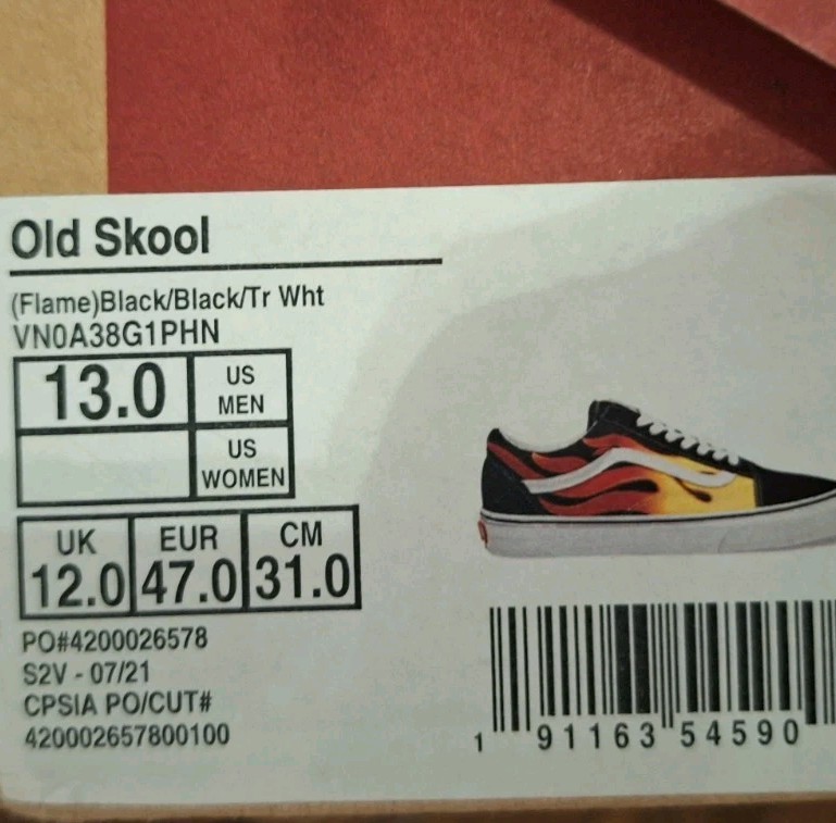 VANS Old Skool Flame Sneakers Low Top Suede Canvas Men's Size 13 Rare thumbnail 7