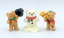 1997 Merry Miniatures Snowbear 3-pc Set Hallmark Keepsake Collectible QFM8602