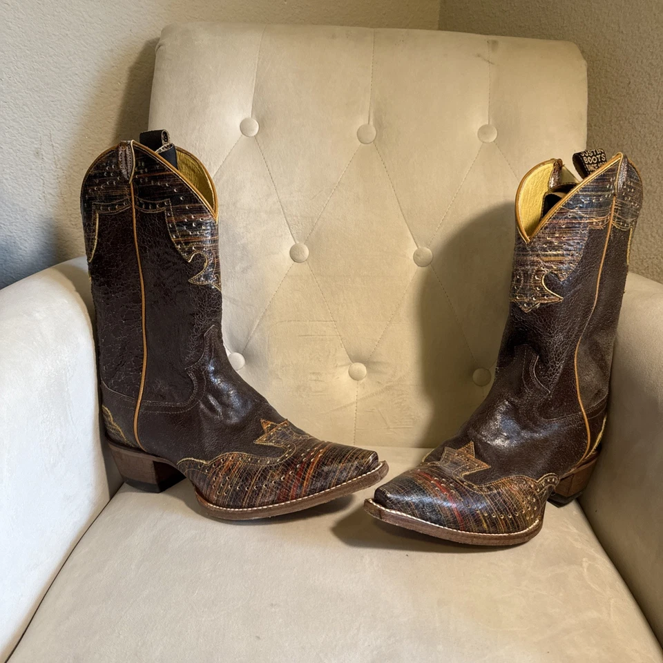 Женские ковбойские ковбойские сапоги Justin модель Vera Crackle с коротким носком размер 10 B L4456 - Изображение 4 из 4