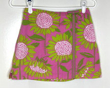 Lilly Pulitzer Girls 12 Skirt Skort Pink Green White Label Sunflower Print