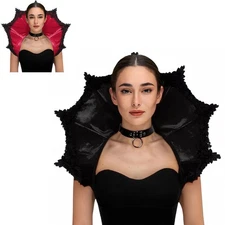Womens Velvet Gothic Victorian Vampire Collar Cape Halloween Cosplay Party Prop