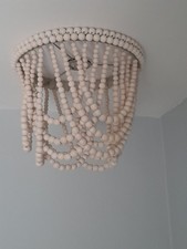 Hang Wood white Beads Lampshade ceiling lightshade fitting