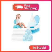 120 Pack Potty Chair Liners with Drawstring,Disposable Training Toilet Seat Pott