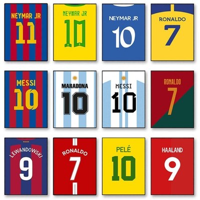 Berühmte Fußballlegende Trikot Leinwand Poster Fußball Athletic Player Sports Sta