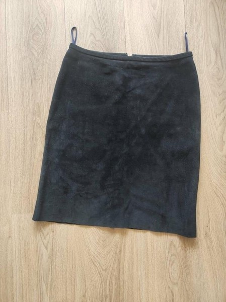 Women French Connection Skirt Black Suede M