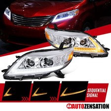 Fit 2011-2020 Toyota Sienna Projector Headlights Lamps Led Drl Sequential Signal