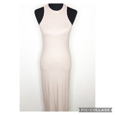 House of Harlow 1960 dress womens Medium NEW tan ribbed knit sleeveless midi