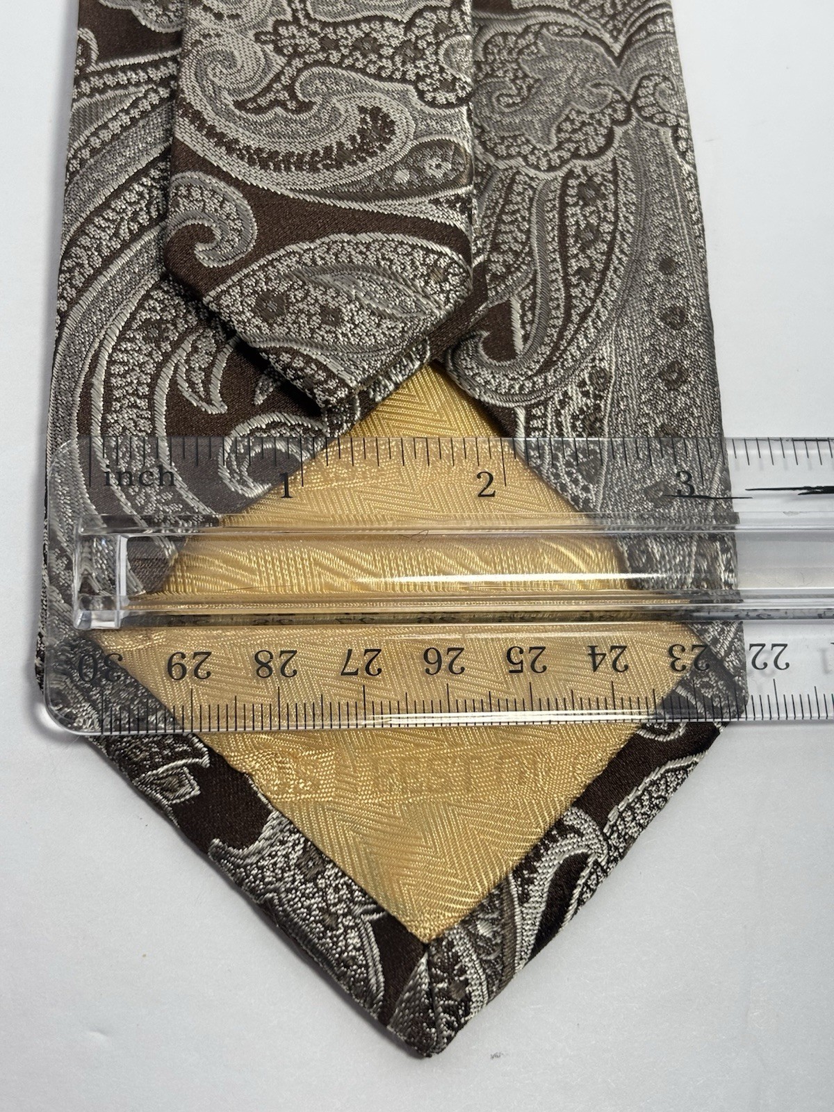 Robert Talbott Best of Class Nordstrom Silk Tie Brown Silver Gray Paisley image 5