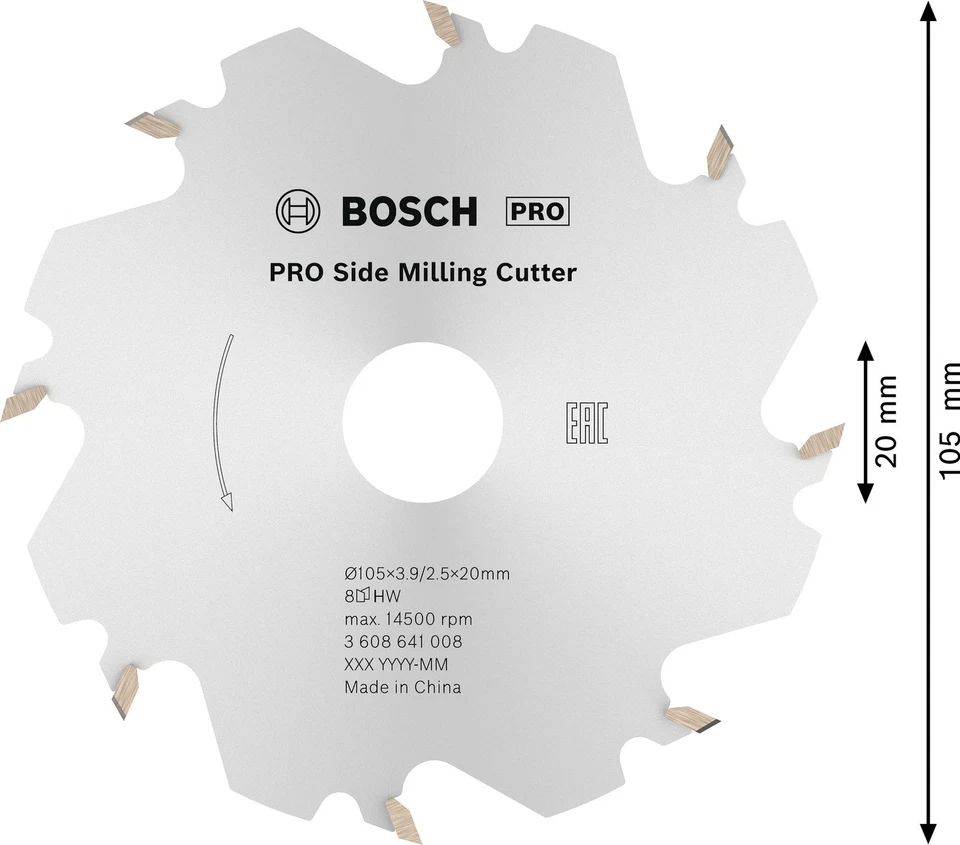 Bosch PRO Scheibenfräser, 105×20×4 mm, 8 Zähne - Bild 4 von 4