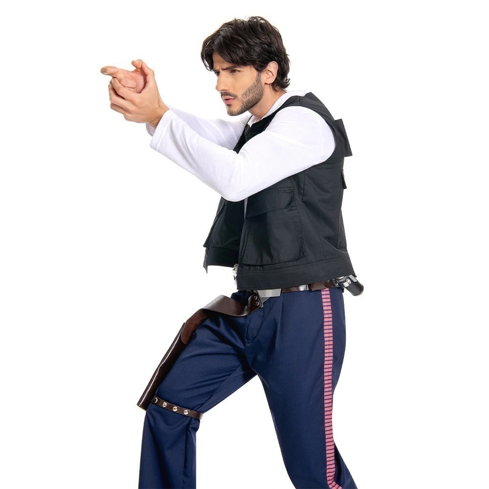 Star ANH Han Solo Full Set Cosplay Costume Men's Halloween Carnival Suit - Image 4 of 4